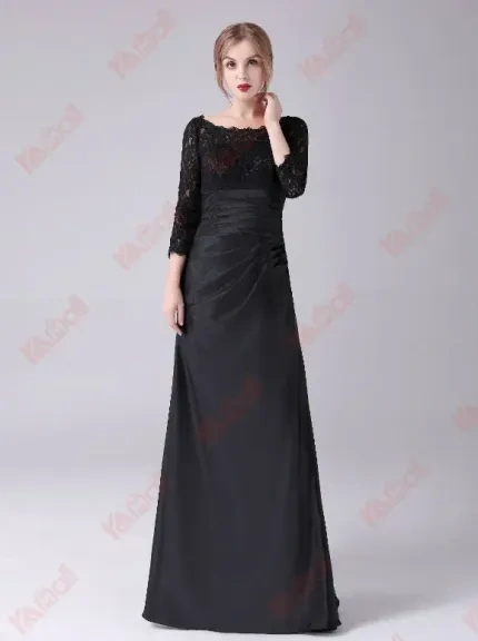 plain black simple evening dress